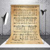 Aperturee - Aperturee Retro Yellow Staff Note Holy Bible Text Backdrop